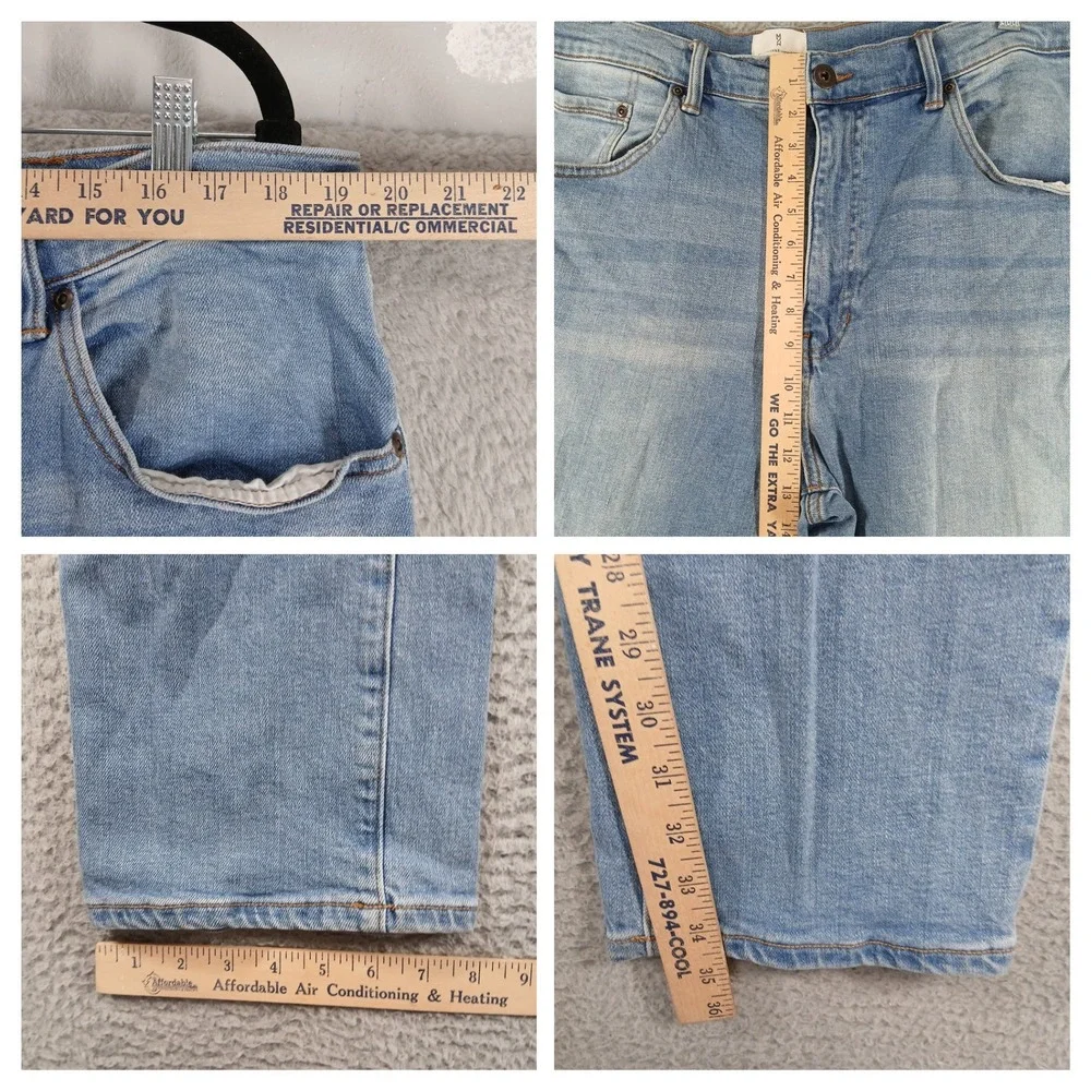 Mutual Weave The Athletic Jeans‎ Light Wash Stretch Tapered Denim 38x36